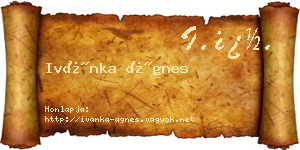 Ivánka Ágnes névjegykártya