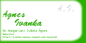 agnes ivanka business card