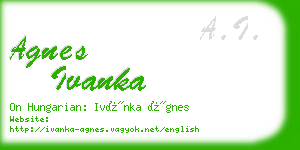 agnes ivanka business card